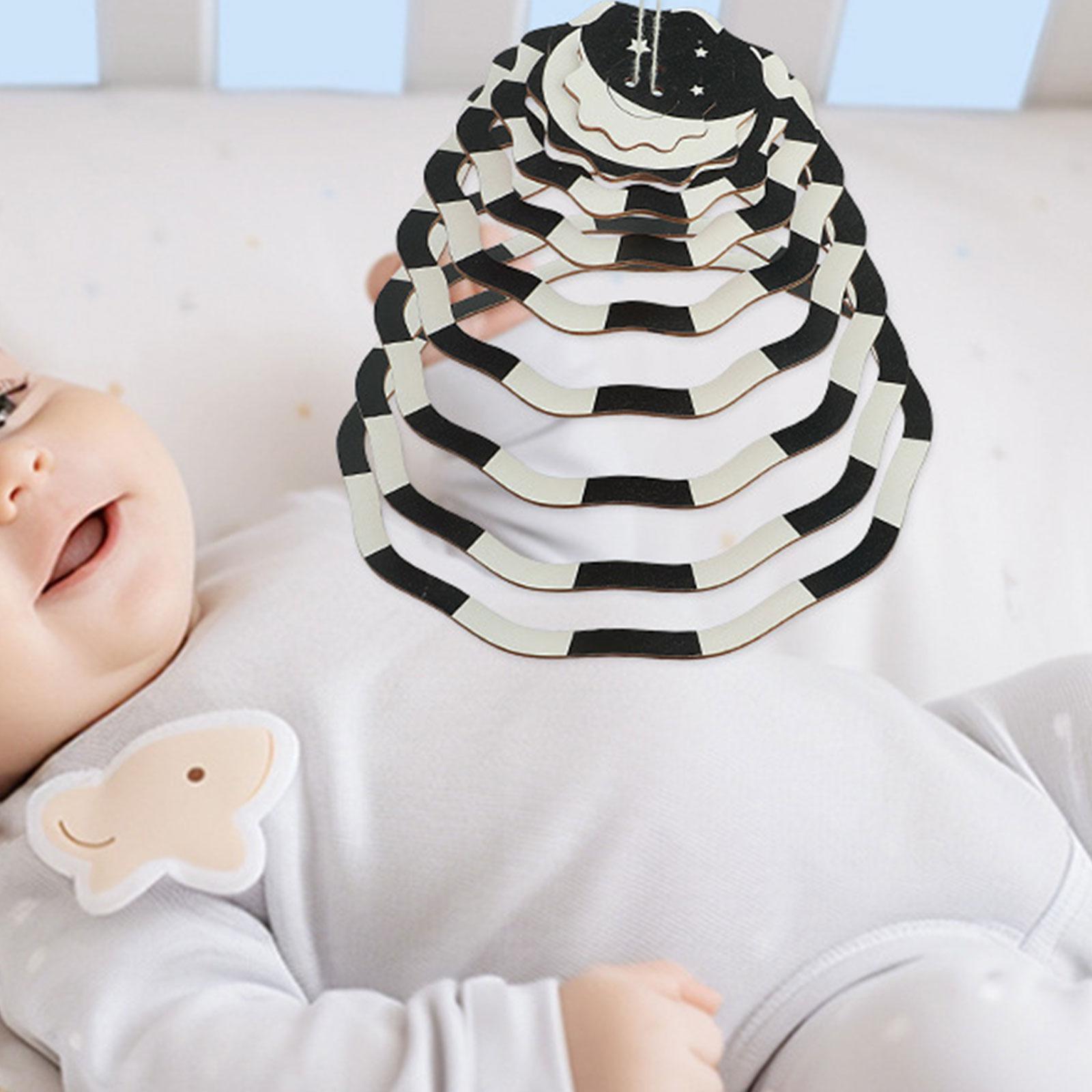 Baby Nursery Decor Boy - Crib Mobile Sensory Toy ,Black and