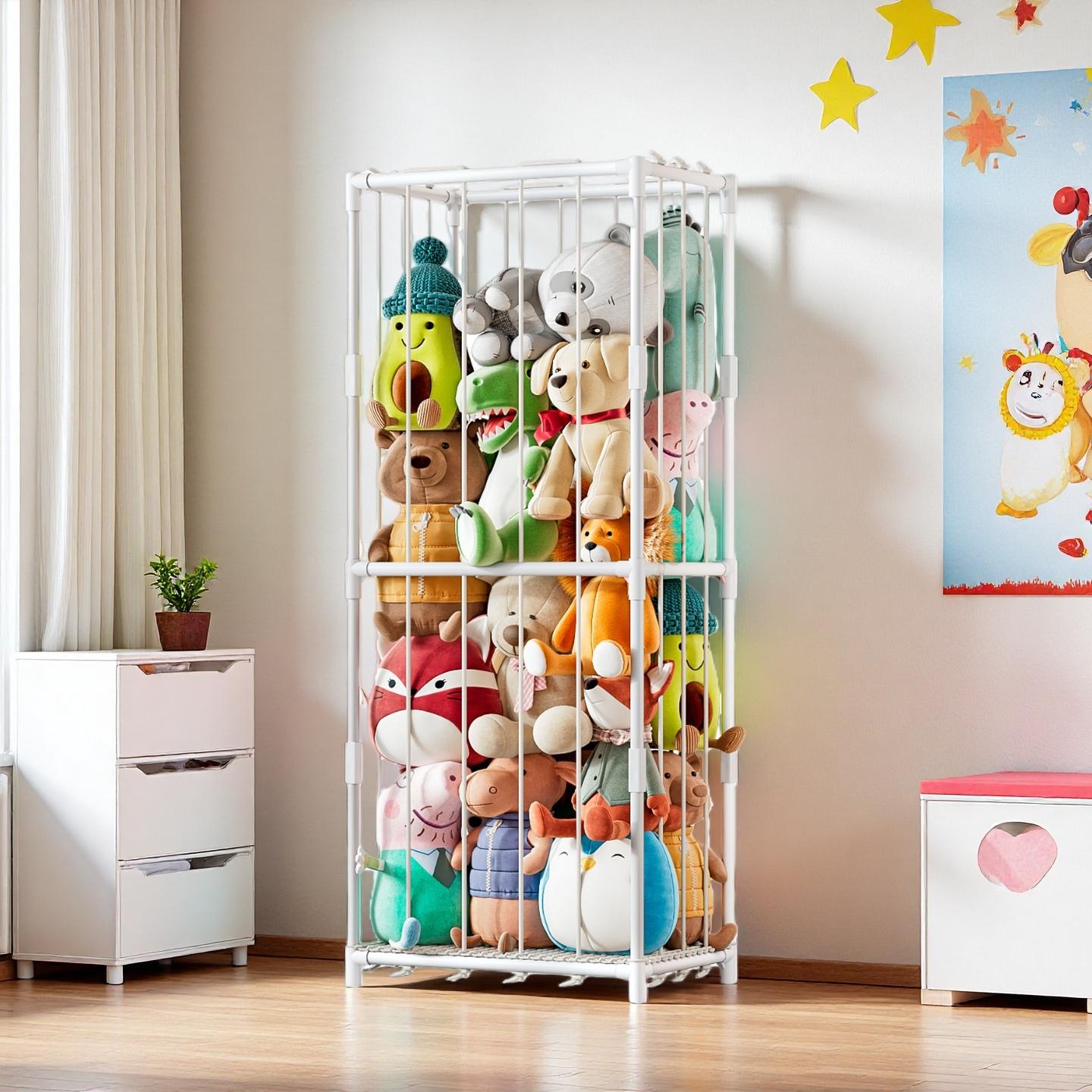 Baby Nursery Frames - Vertical Stuffed Animal Storage Organizer Zoo