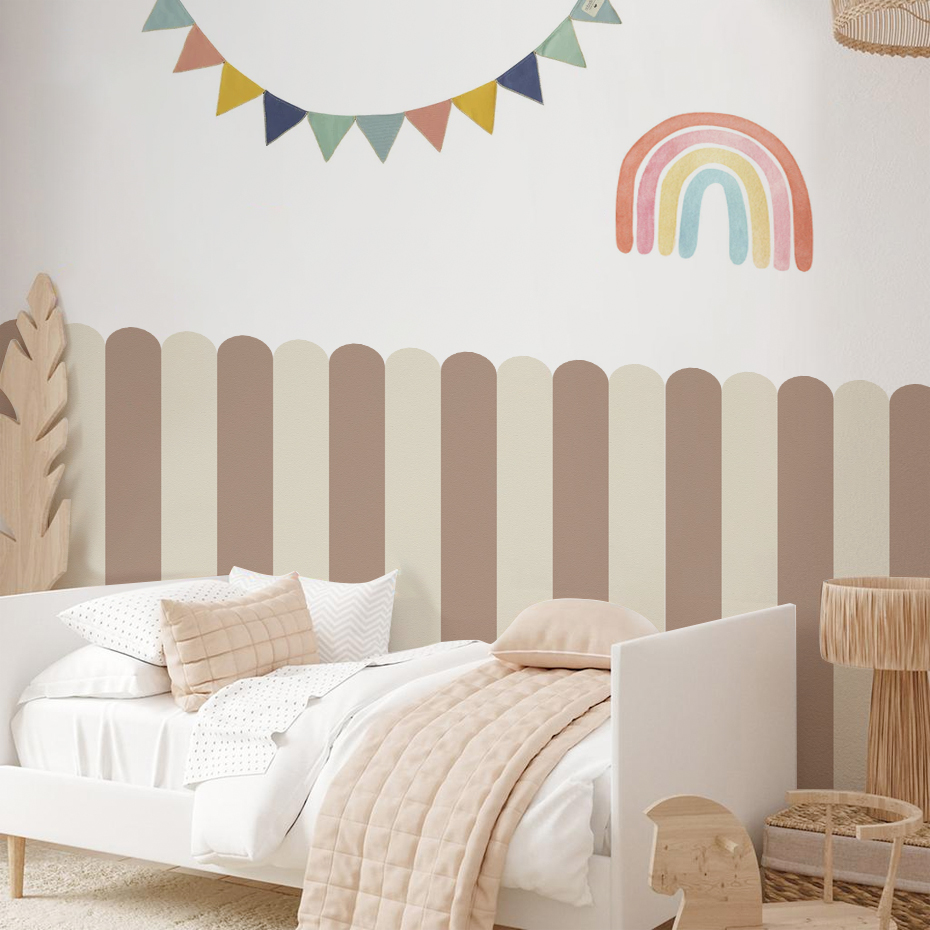 Baby Nursery Stickers - Multicolor Vertical Striped Arc Wallpaper Nursery