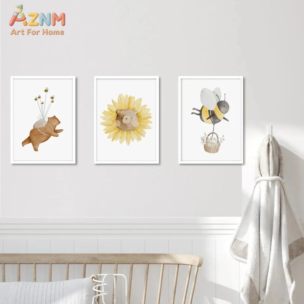 AZNM Watercolor Bear Fox Anima - огляд і ціна Baby Nursery Frames