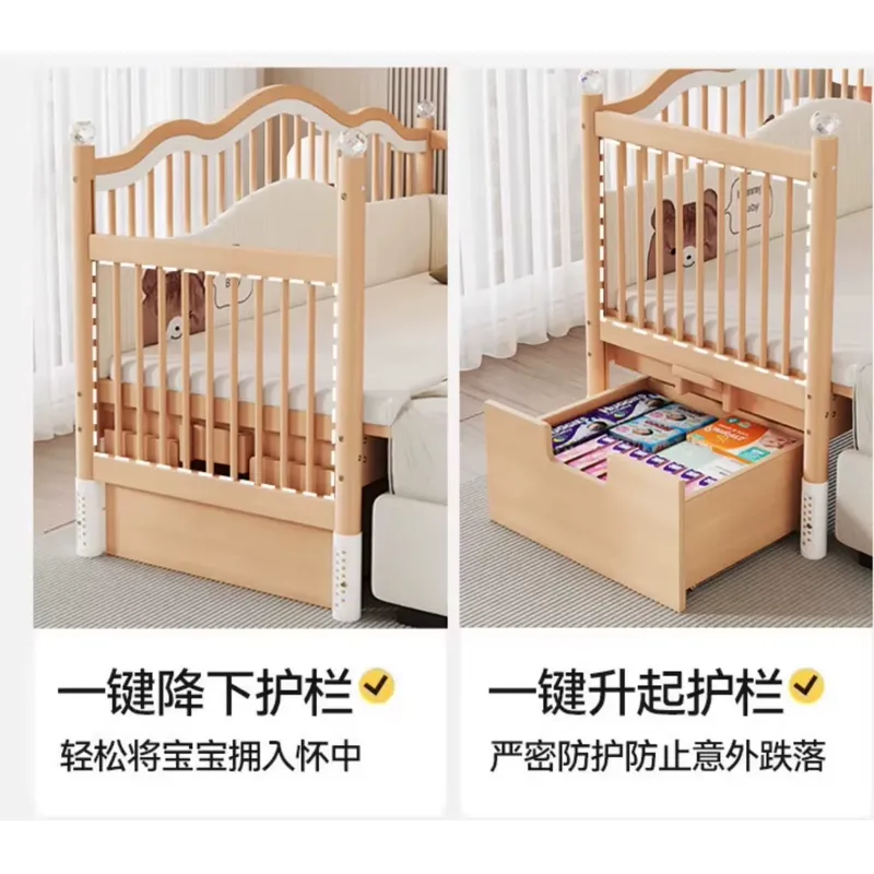 Solid Wood Baby Splicing Bed M - огляд і ціна Baby Nursery And Co