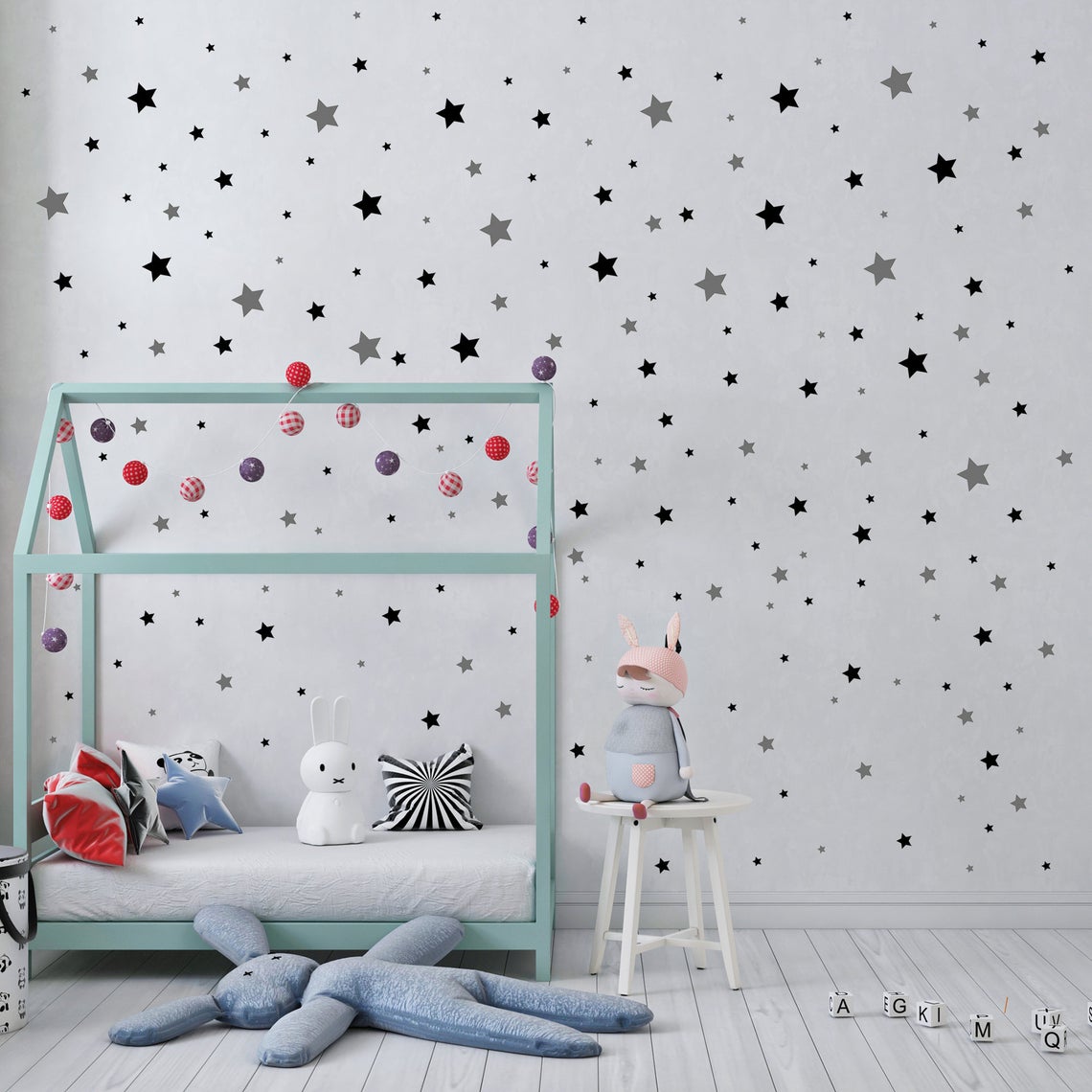 Cartoon 65Pcs Star Wall Sticke - огляд і ціна Baby Nursery Stickers