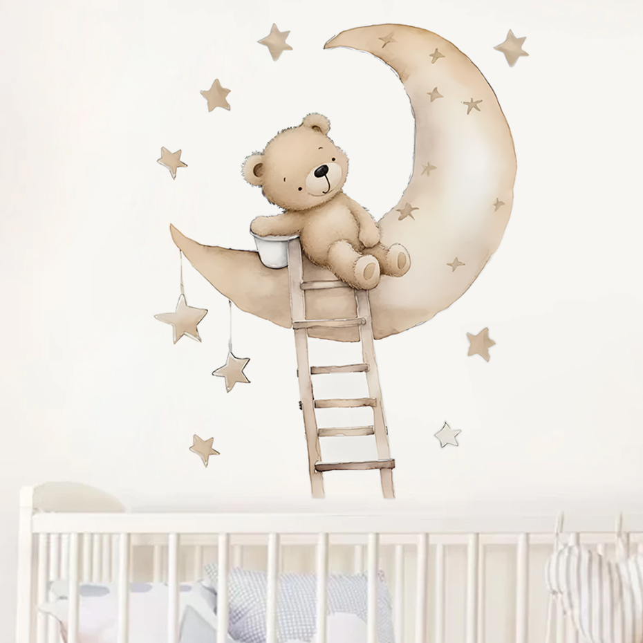 Cute Bear Star Cloud Wall Stic - огляд і ціна Baby Nursery Decor Boy