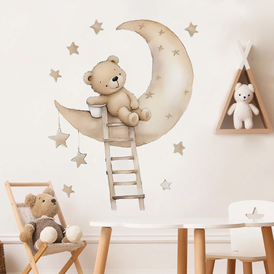 Cute Bear Star Cloud Wall Stic - огляд і ціна Baby Nursery Decor Boy