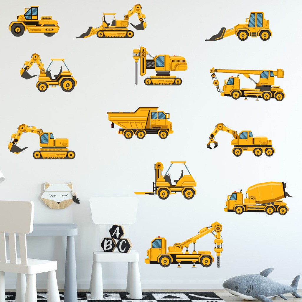 Cartoon Excavator Engineering  - огляд і ціна Baby Nursery Stickers