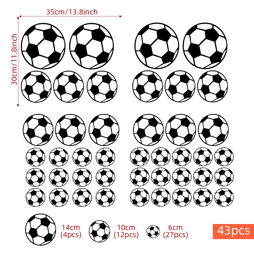 43Pcs Football Wall Stickers F - огляд і ціна Baby Nursery Stickers