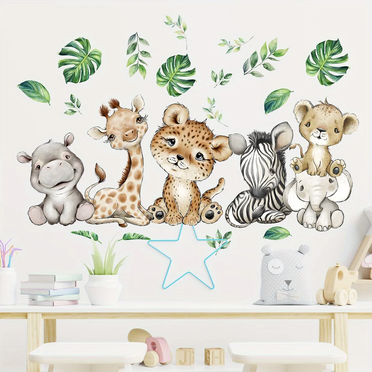 1PC Cartoon Cute Hippo Tiger E - огляд і ціна Baby Nursery Stickers