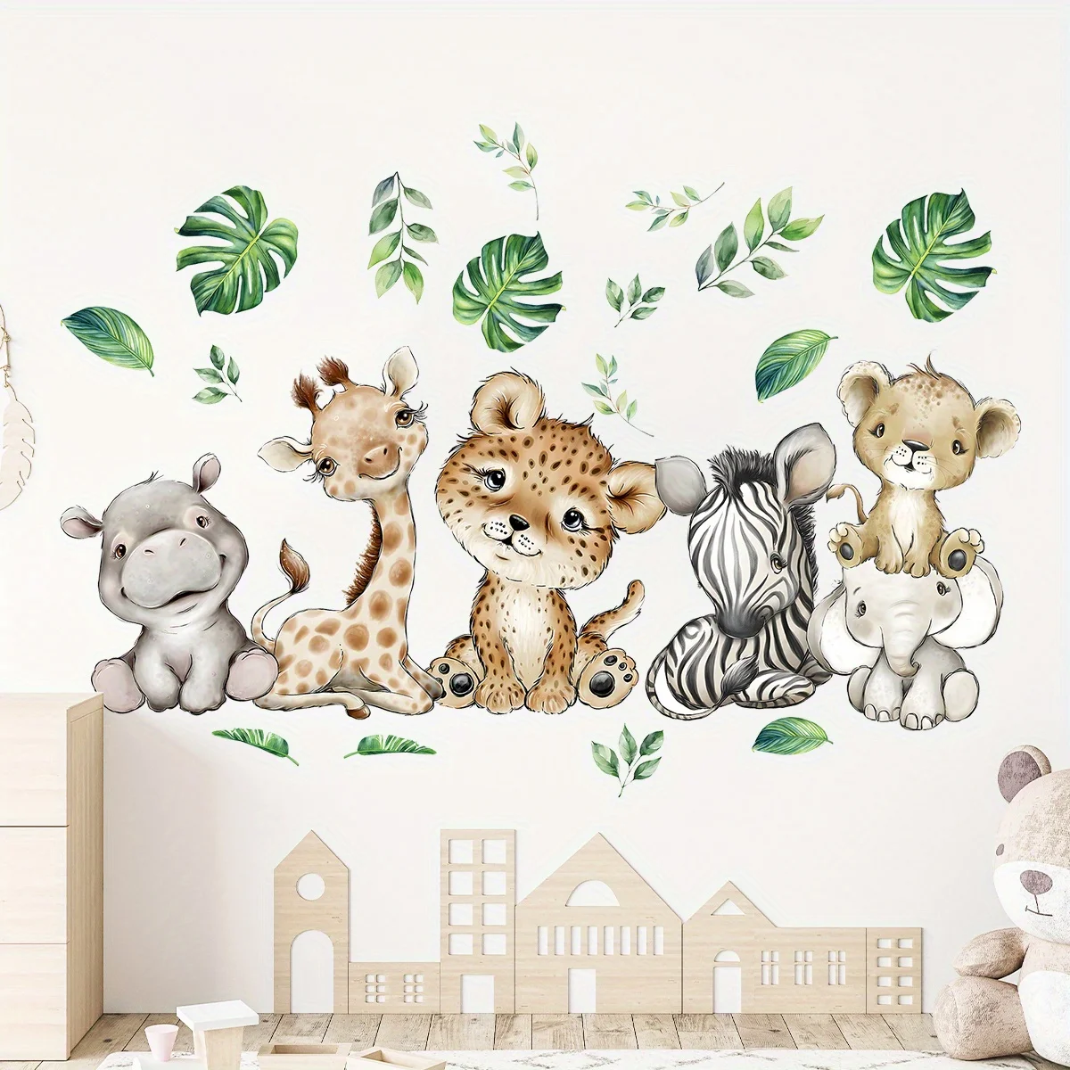 1PC Cartoon Cute Hippo Tiger E - огляд і ціна Baby Nursery Stickers