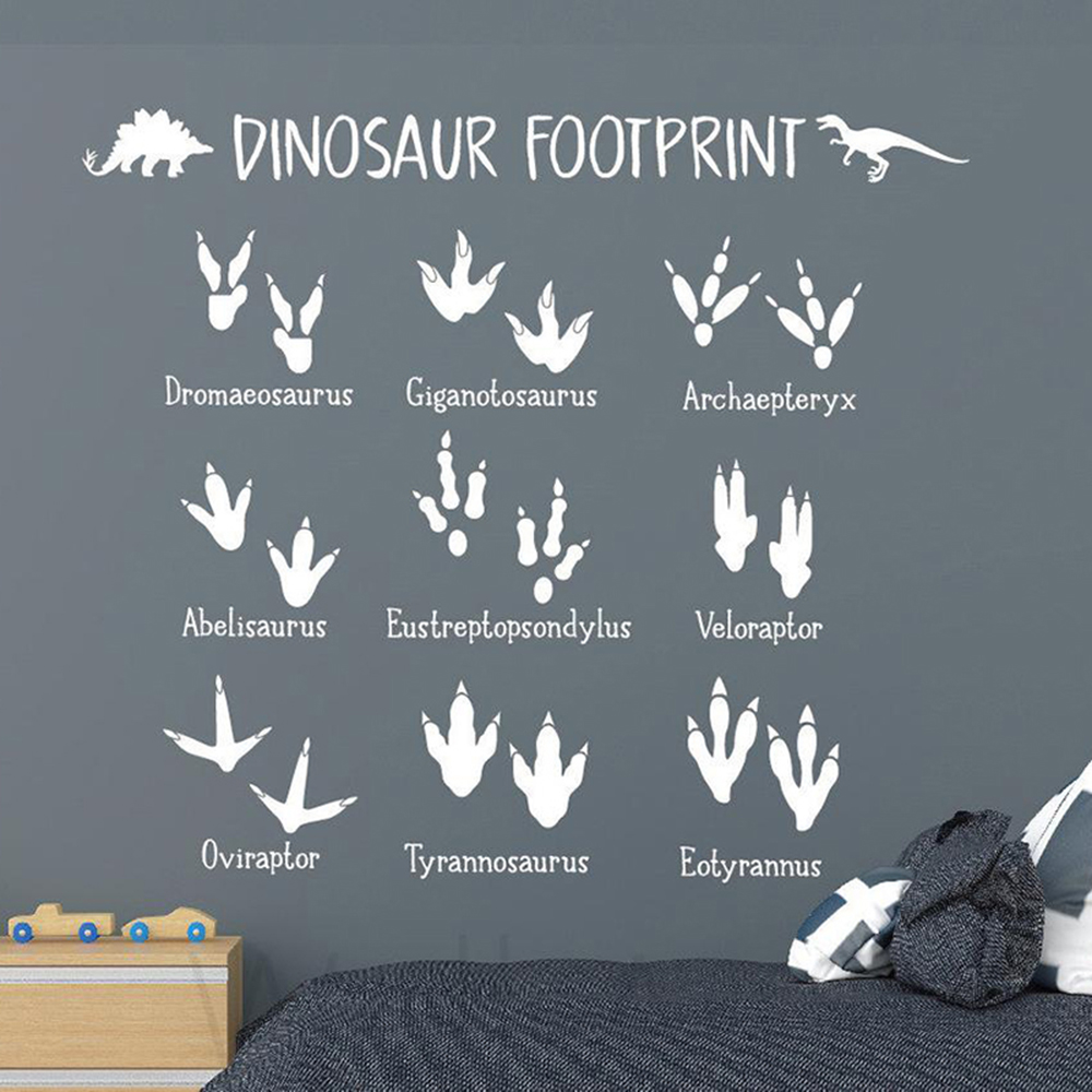 Cartoon Dinosaur Footprint Paw - огляд і ціна Baby Nursery Vinyl Wall Stickers