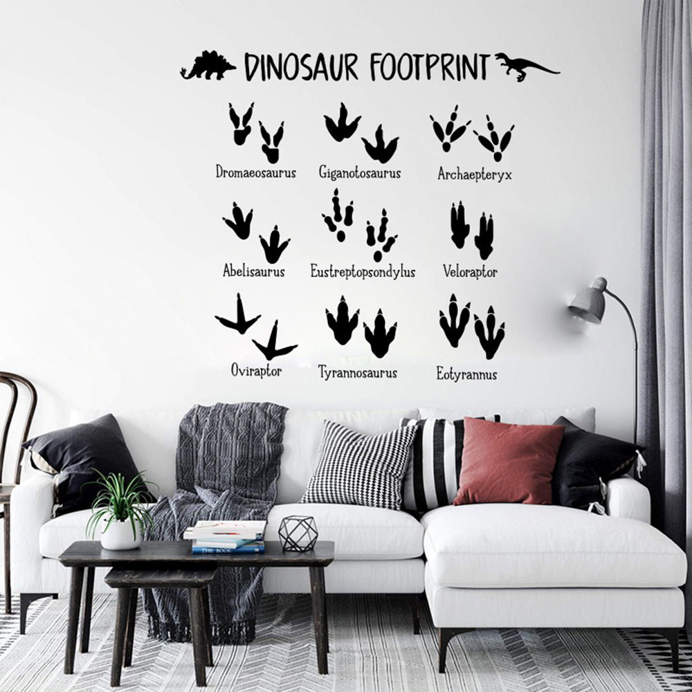 Cartoon Dinosaur Footprint Paw - огляд і ціна Baby Nursery Vinyl Wall Stickers