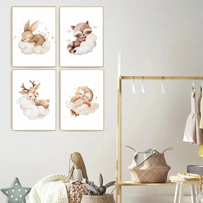 Cartoon Cloud Animal Canvas Pa - огляд і ціна Baby Nursery Frames