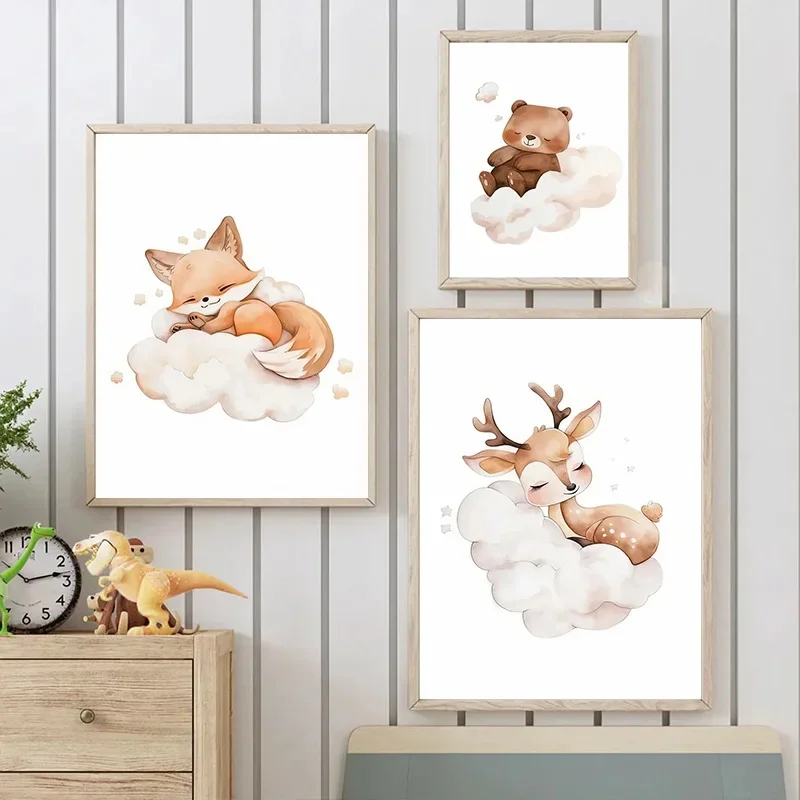 Cartoon Cloud Animal Canvas Pa - огляд і ціна Baby Nursery Frames