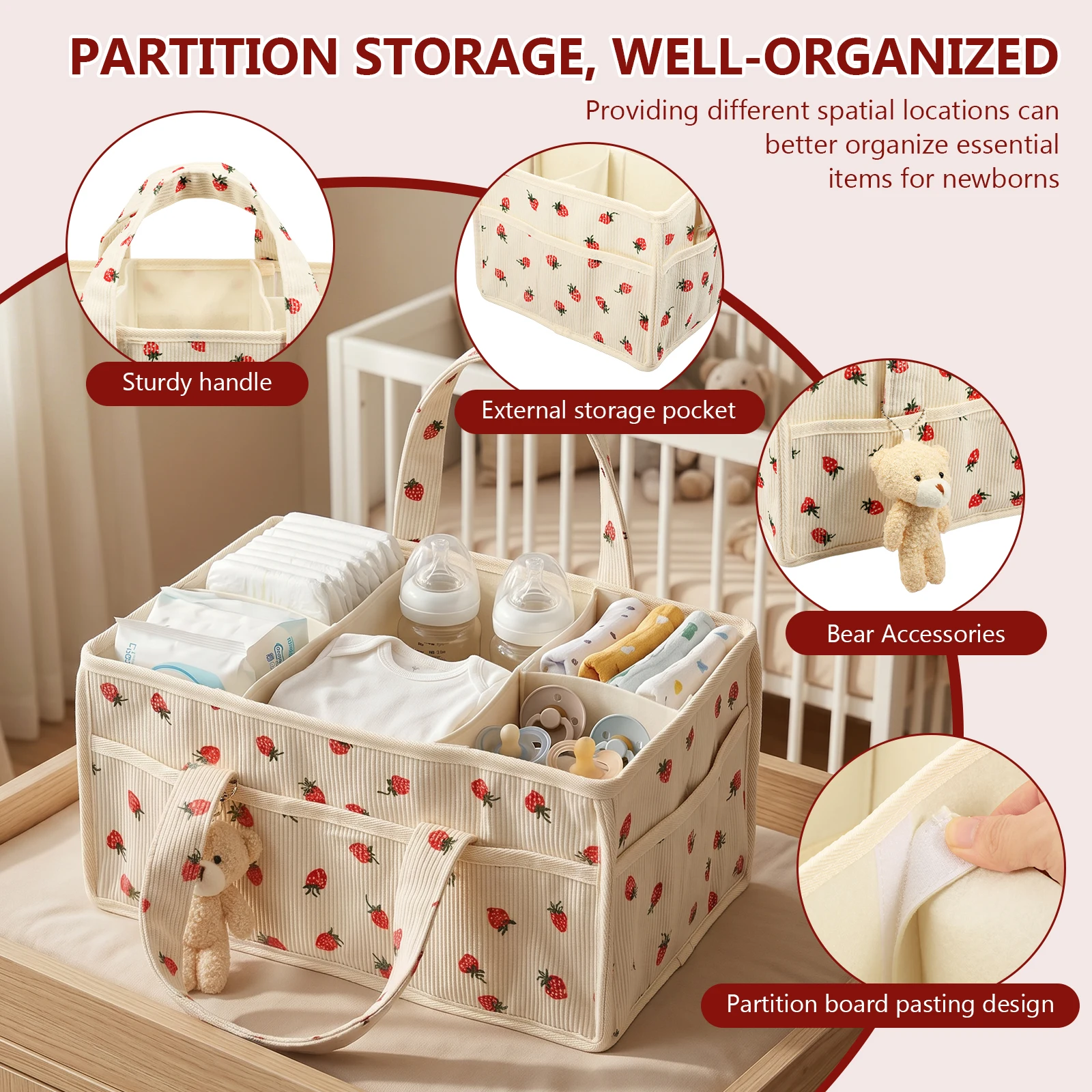 Baby Nappy Wipe Basket Organiz - огляд і ціна Baby Nursery Organization Ideas