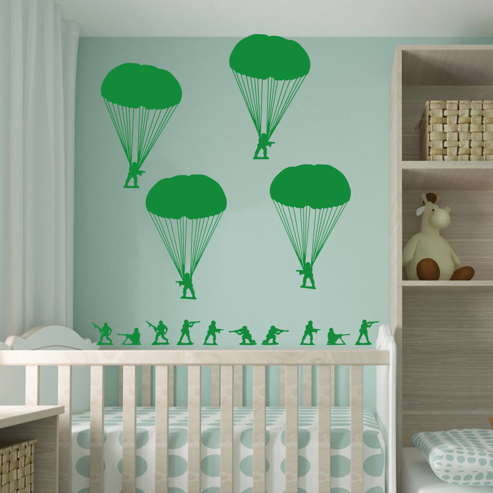 Army Men Soldiers Paratroopers - огляд і ціна Baby Nursery Vinyl Wall Stickers