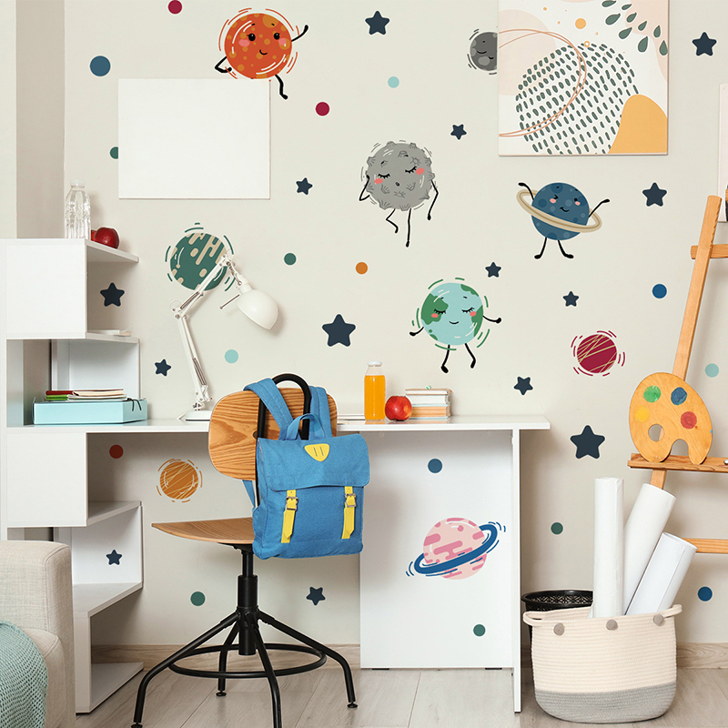 Cartoon Solar System Planet Wa - огляд і ціна Baby Nursery Vinyl Wall Stickers