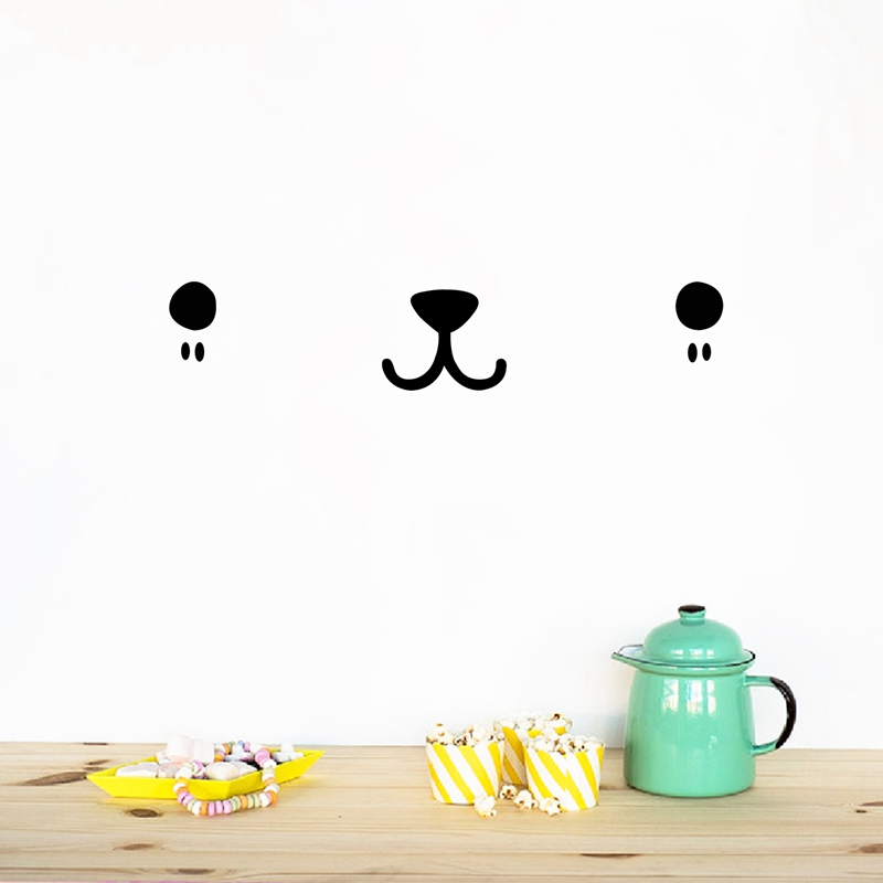 Cute Kawaii Face Wall Art Deca - огляд і ціна Baby Nursery Vinyl Wall Stickers