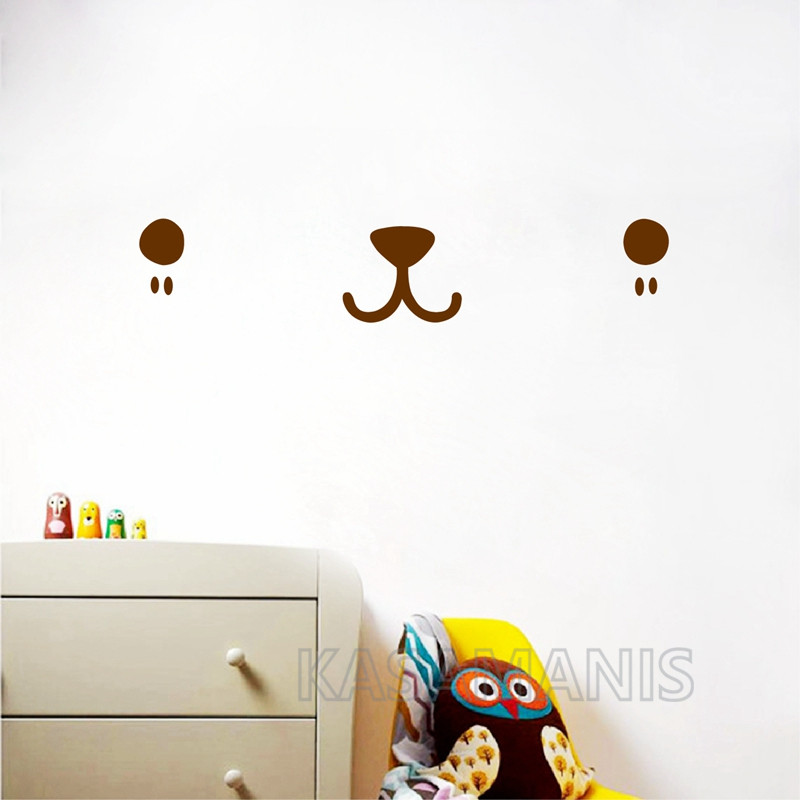 Cute Kawaii Face Wall Art Deca - огляд і ціна Baby Nursery Vinyl Wall Stickers