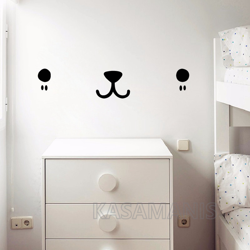 Cute Kawaii Face Wall Art Deca - огляд і ціна Baby Nursery Vinyl Wall Stickers