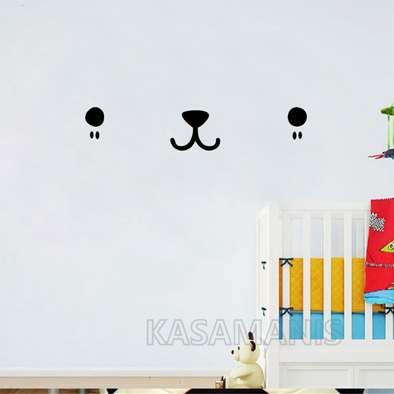 Cute Kawaii Face Wall Art Deca - огляд і ціна Baby Nursery Vinyl Wall Stickers