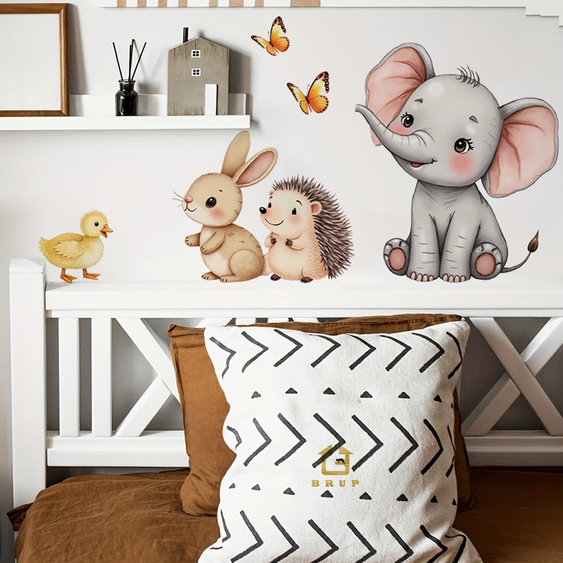 Cartoon Animal Wall Sticker -  - огляд і ціна Baby Nursery Stickers