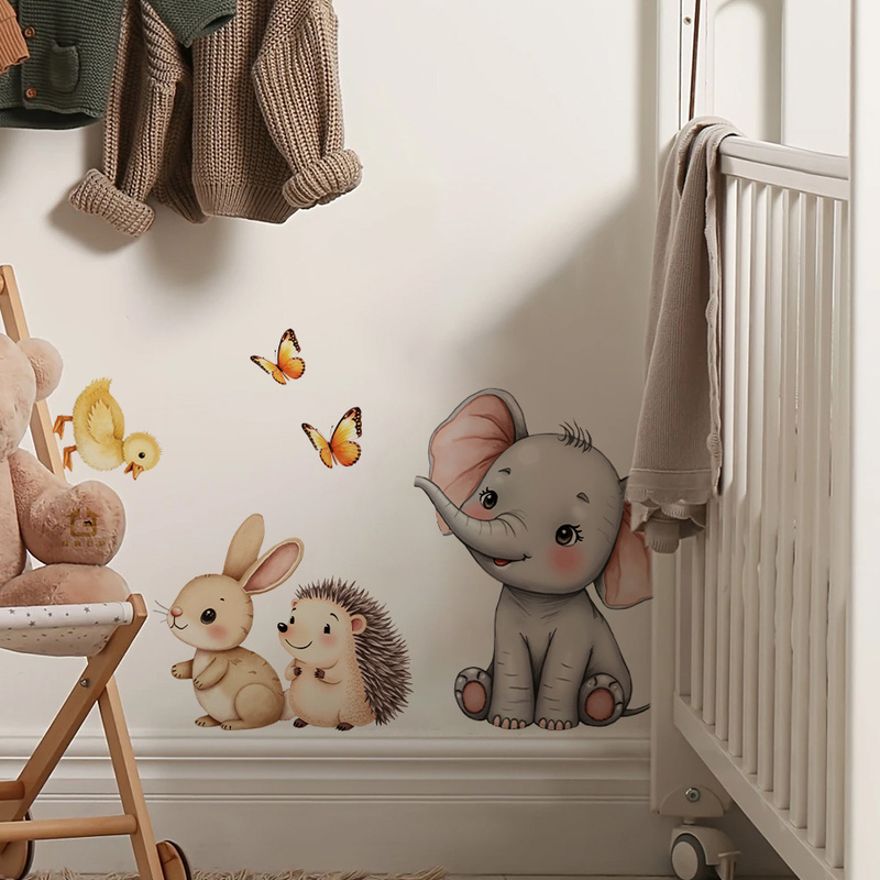 Cartoon Animal Wall Sticker -  - огляд і ціна Baby Nursery Stickers