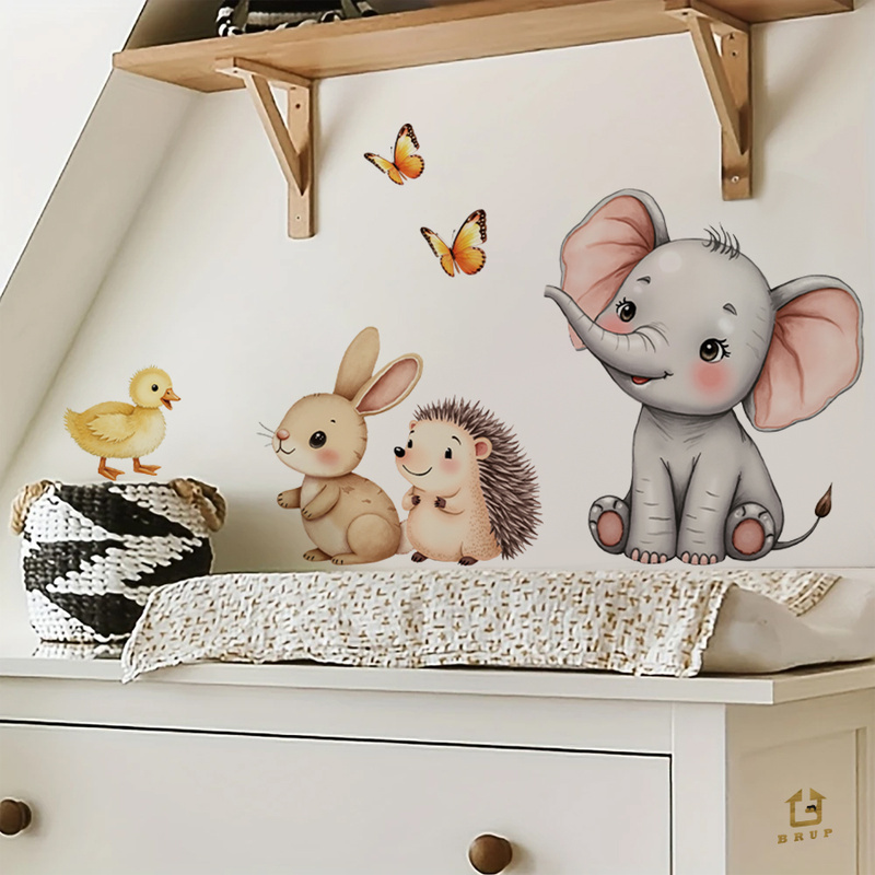 Cartoon Animal Wall Sticker -  - огляд і ціна Baby Nursery Stickers