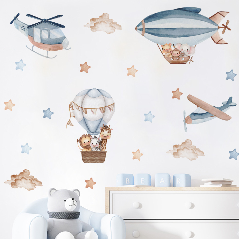 Watercolor Animals Hot Air Bal - огляд і ціна Baby Nursery Decor Boy