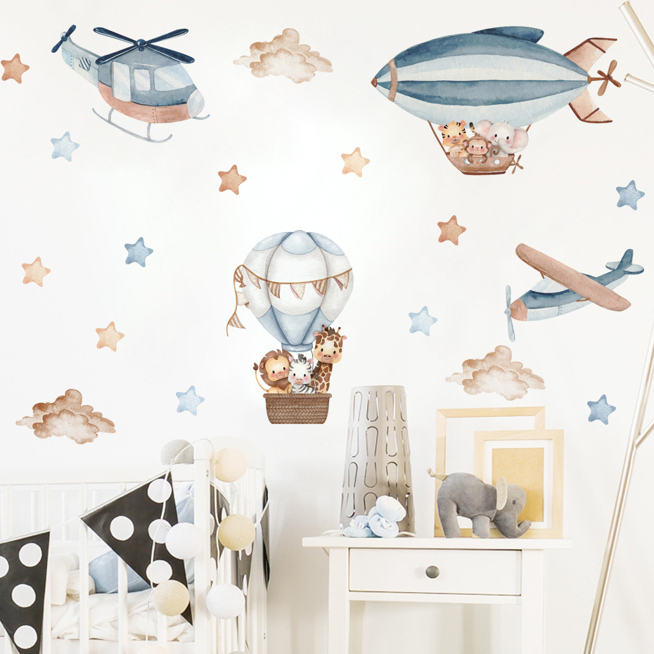 Watercolor Animals Hot Air Bal - огляд і ціна Baby Nursery Decor Boy