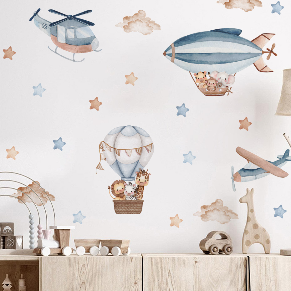 Watercolor Animals Hot Air Bal - огляд і ціна Baby Nursery Decor Boy