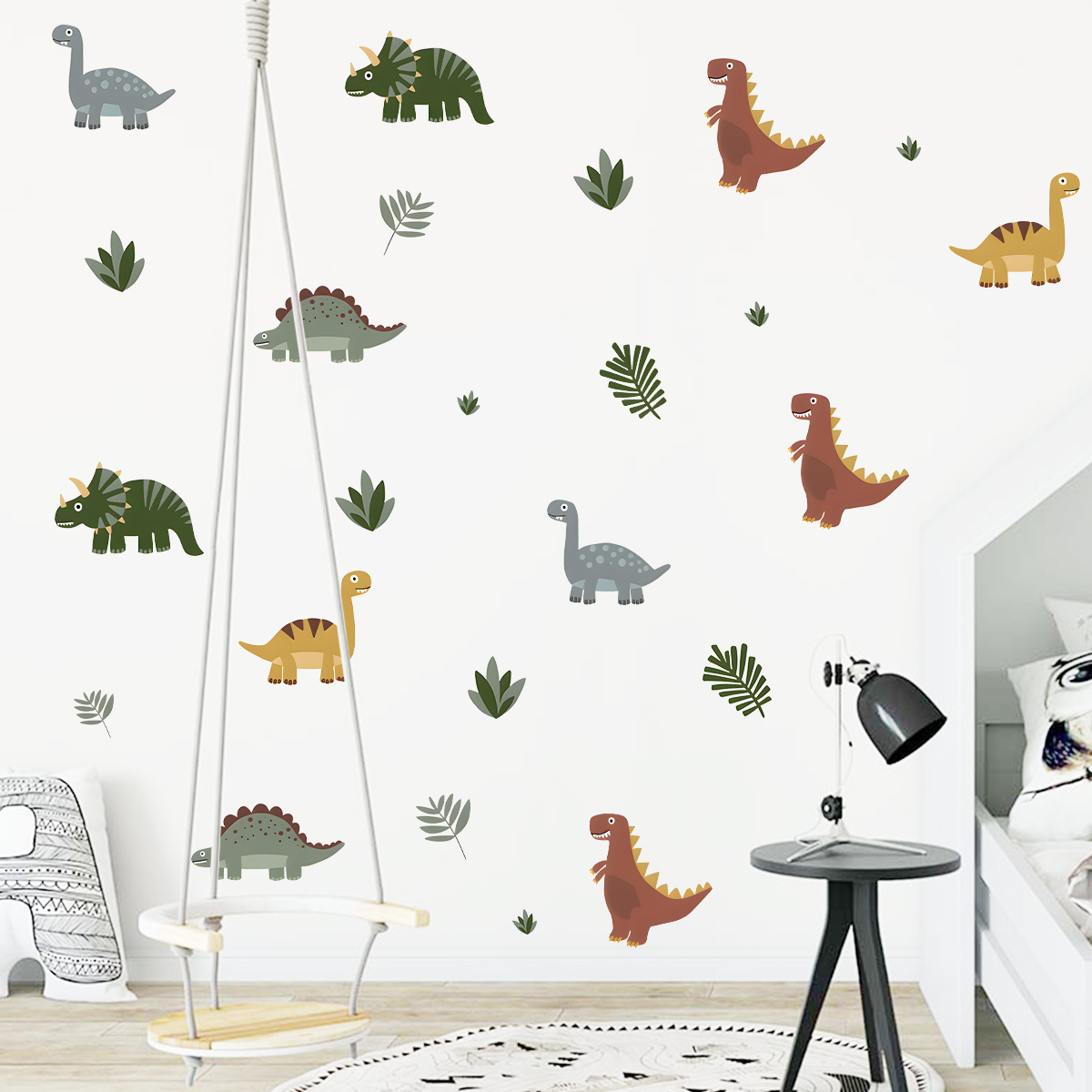 Cartoon Cute Dinosaur Leaf Ani - огляд і ціна Baby Nursery Stickers