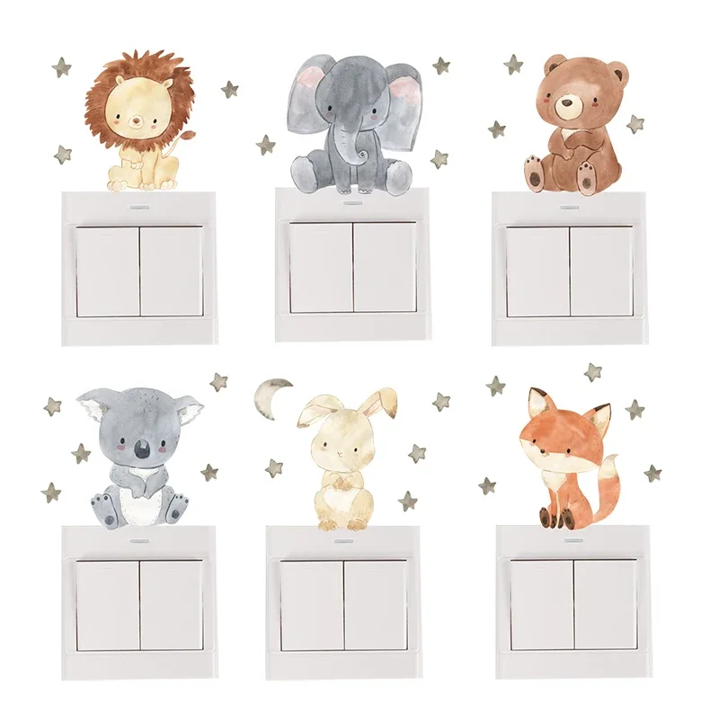 1/2/4/6set Cartoon Animals Wal - огляд і ціна Baby Nursery Stickers