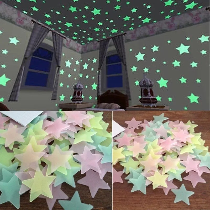100pcs Fluorescent Glow in the - огляд і ціна Baby Nursery Stickers