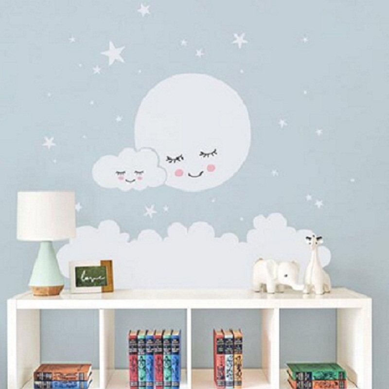 Beautiful Moon stars Wall Deca - огляд і ціна Baby Nursery Vinyl Wall Stickers