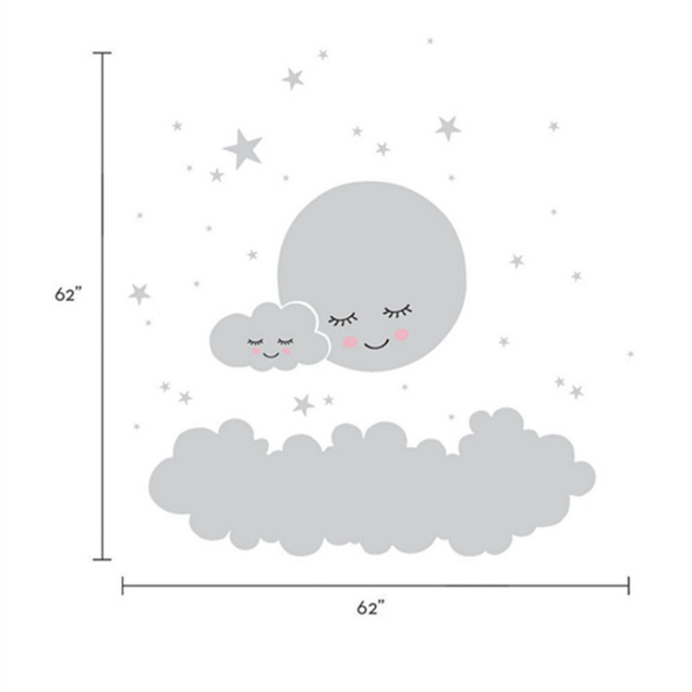 Beautiful Moon stars Wall Deca - огляд і ціна Baby Nursery Vinyl Wall Stickers